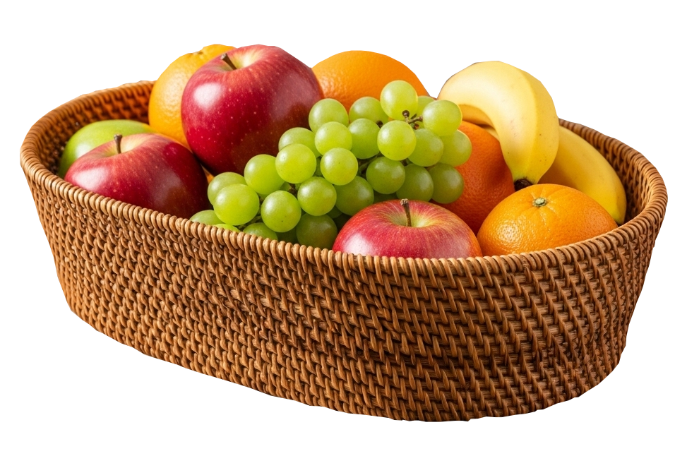 keranjang rotan buah fruit rattan basket