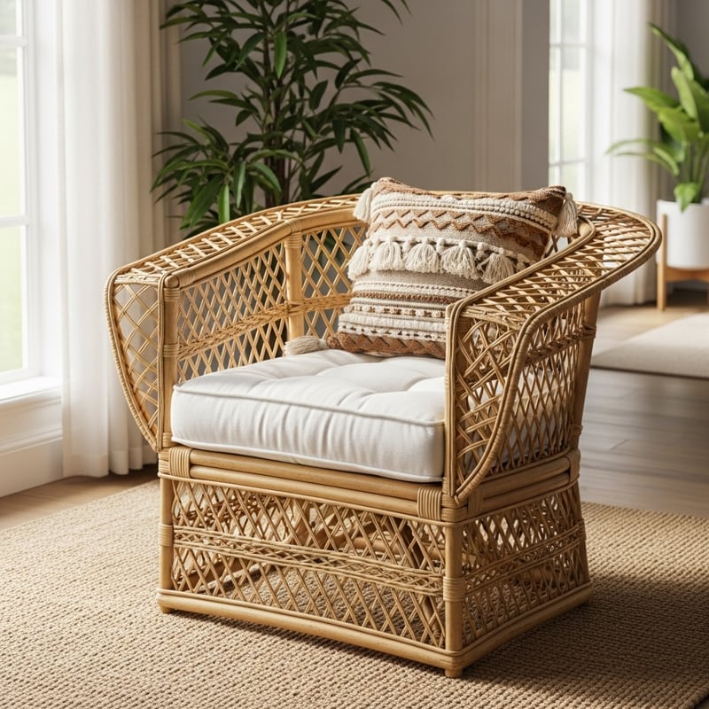 1 kursi rotan manau natural