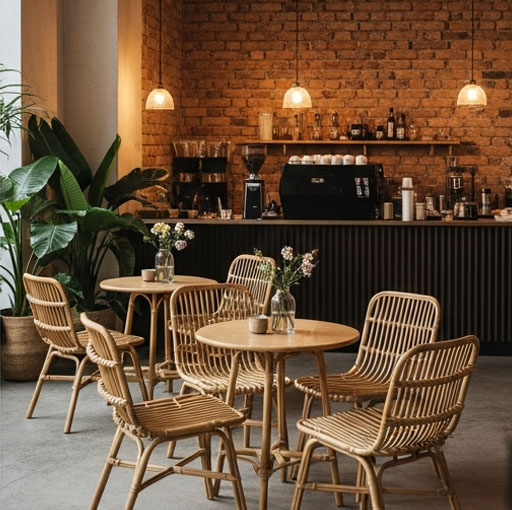 furniture rotan untuk kafe